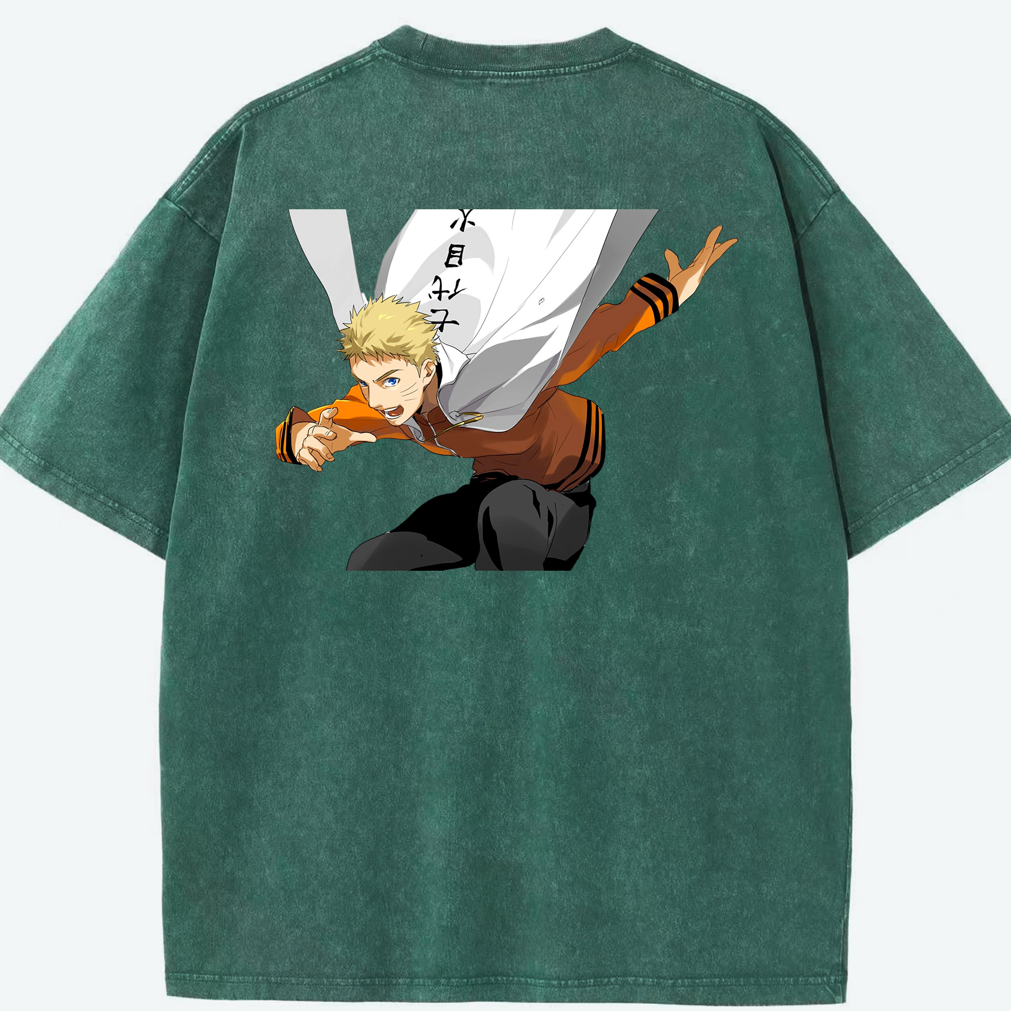 （画像用） NARUTO -ナルト- うずまき ナルト Uzumaki Naruto 綿100% ヴィンテージ風 半袖Tシャツ（背面プリント）